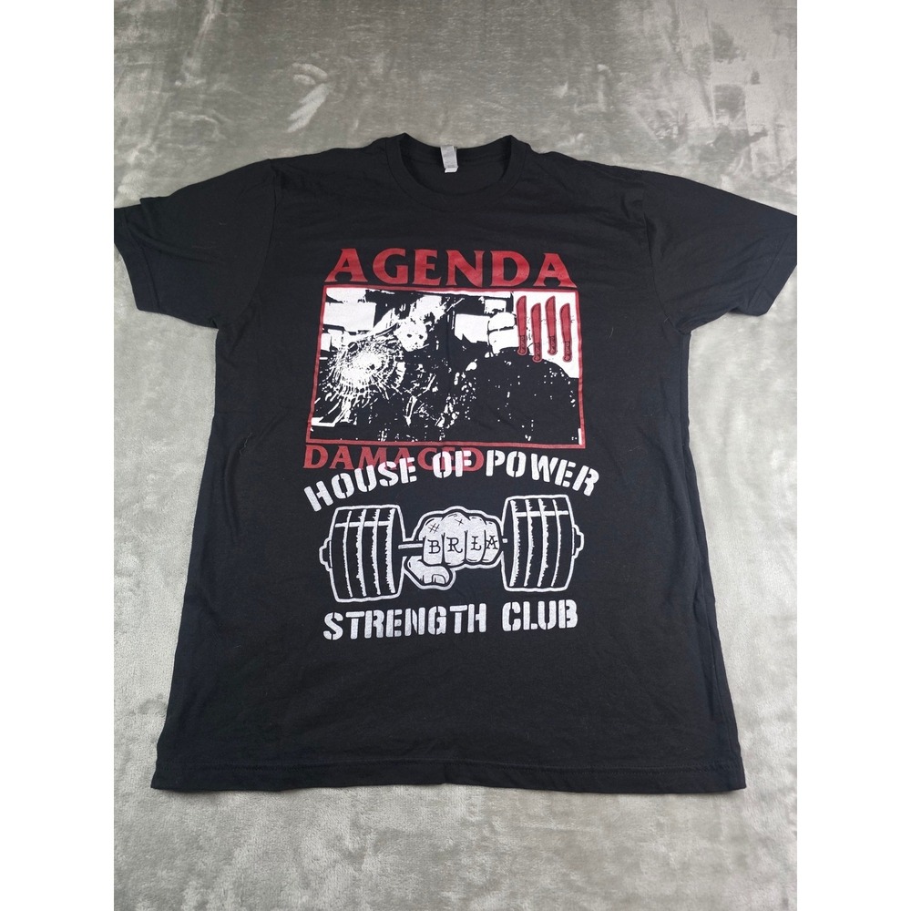 Next Level T-Shirt Mens Large Black Agenda House of Power Strength Club Graphic